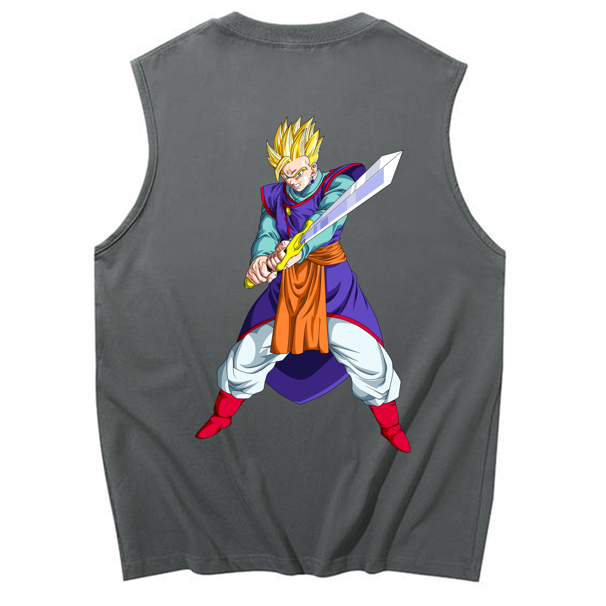 （画像用） ドラゴンボール 孫 悟飯（そんごはん）DRAGON BALL Son Gohan コットン100％タンクトップ（背面プリント）